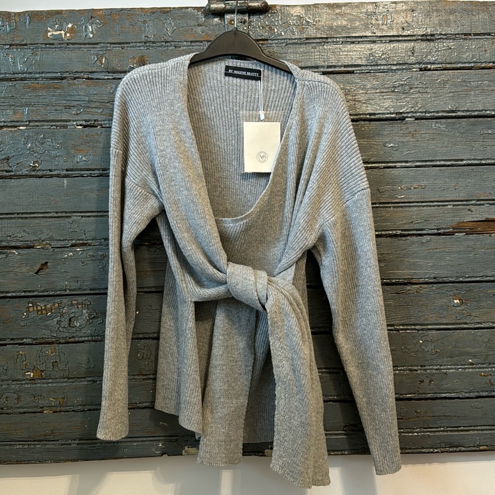 Grey Wrap Sweater